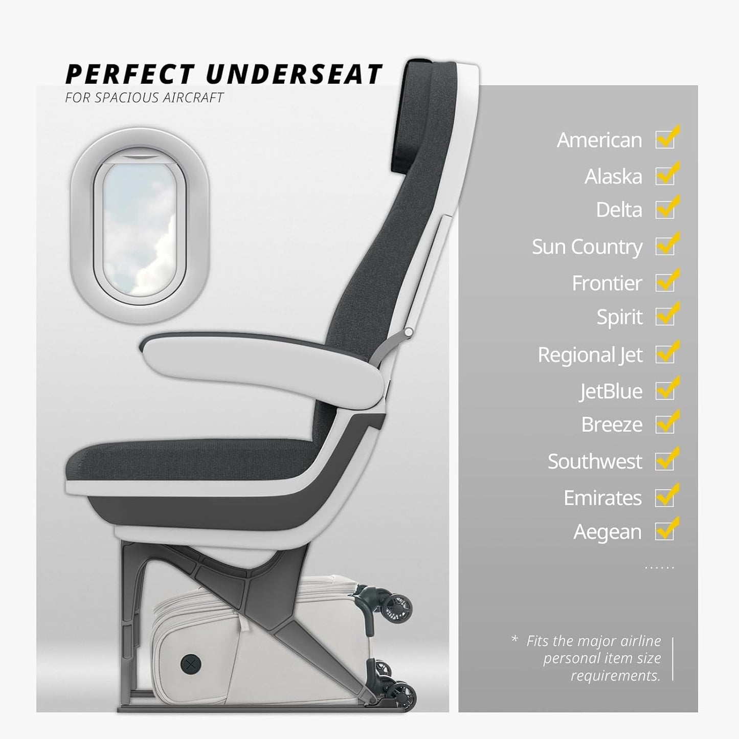 Verage Under Seat Luggage with Wheels, Softside Small Suitcase Spinner Carry On Luggage Bags for Airlines Airplanes Short Trip Men Women (Cloud Gray, 14-Inch Underseat)