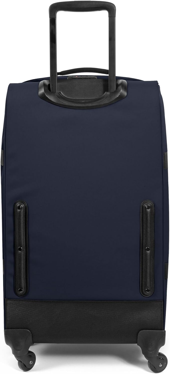 EASTPAK Trans4 M – 68L Large Wheeled Luggage with Dual Compartments, TSA Lock, 360° Spinner Wheels, and Diamond-Embossed Handle, Ultra Marine