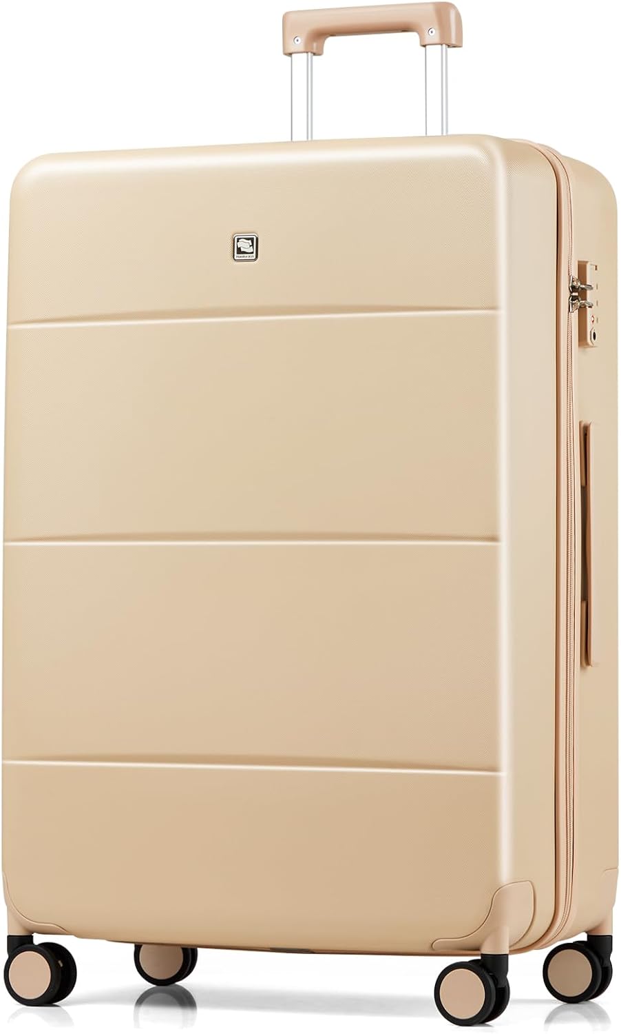 Hanke 28 Inch Luggage Large Suitcase with Spinner Wheels Tsa Luggage Hard Case Suitcases for Women Men Rolling Checked Luggage(Cuba Sand)