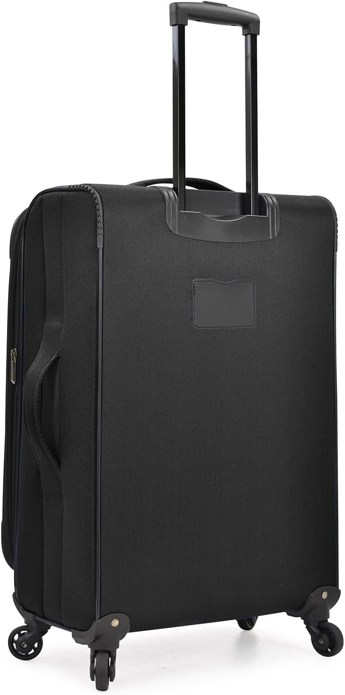 U.S. Traveler Aviron Bay Expandable Softside Luggage with Spinner Wheels, Black, 3-Piece Set