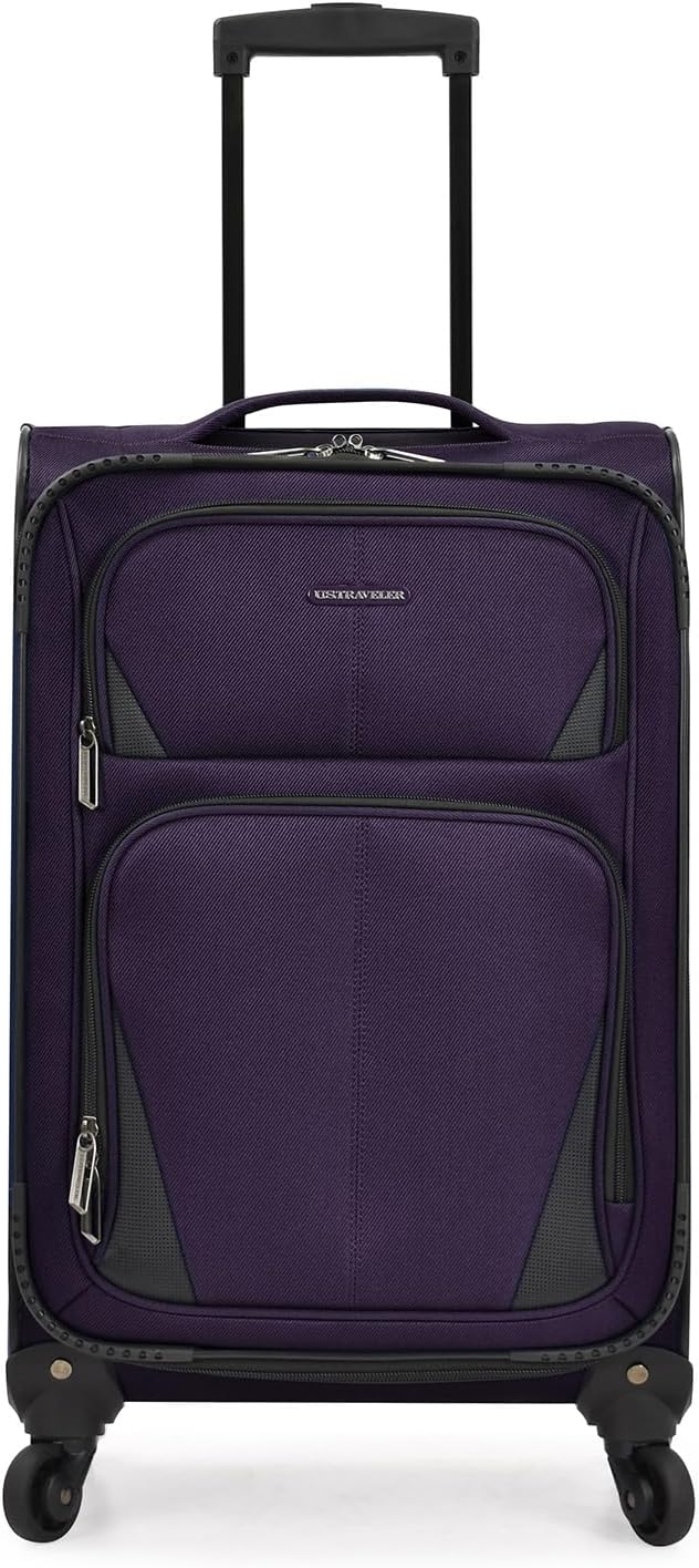 U.S. Traveler Aviron Bay Expandable Softside Luggage With Spinner Wheels, Purple, Carry-on 23-Inch
