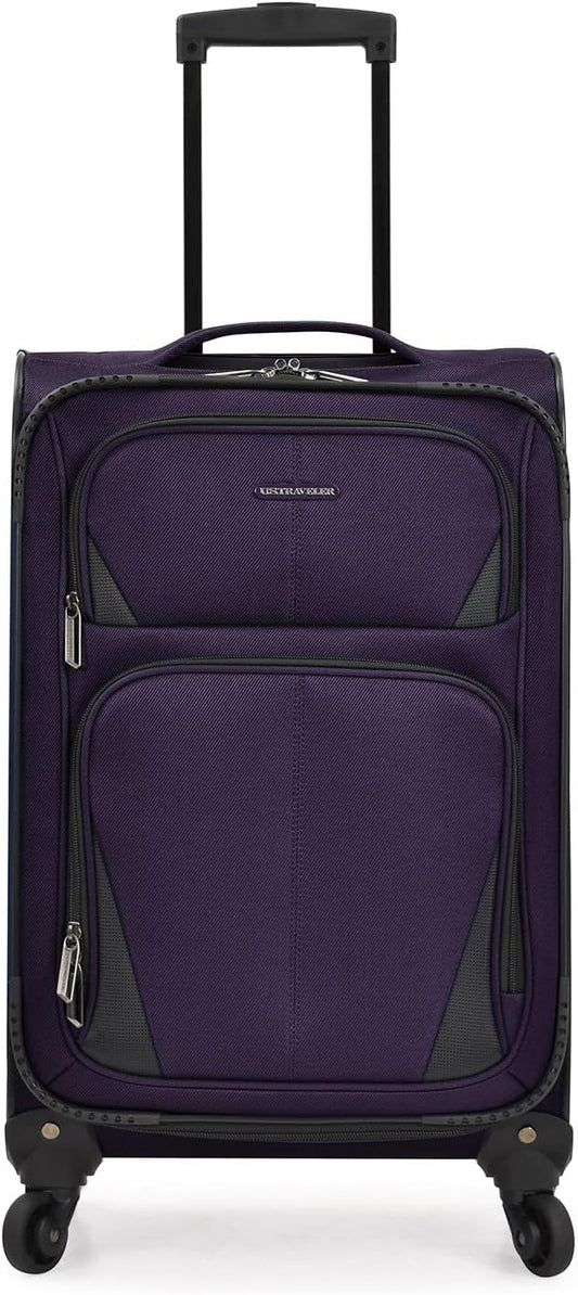 U.S. Traveler Aviron Bay Expandable Softside Luggage With Spinner Wheels, Purple, Carry-on 23-Inch