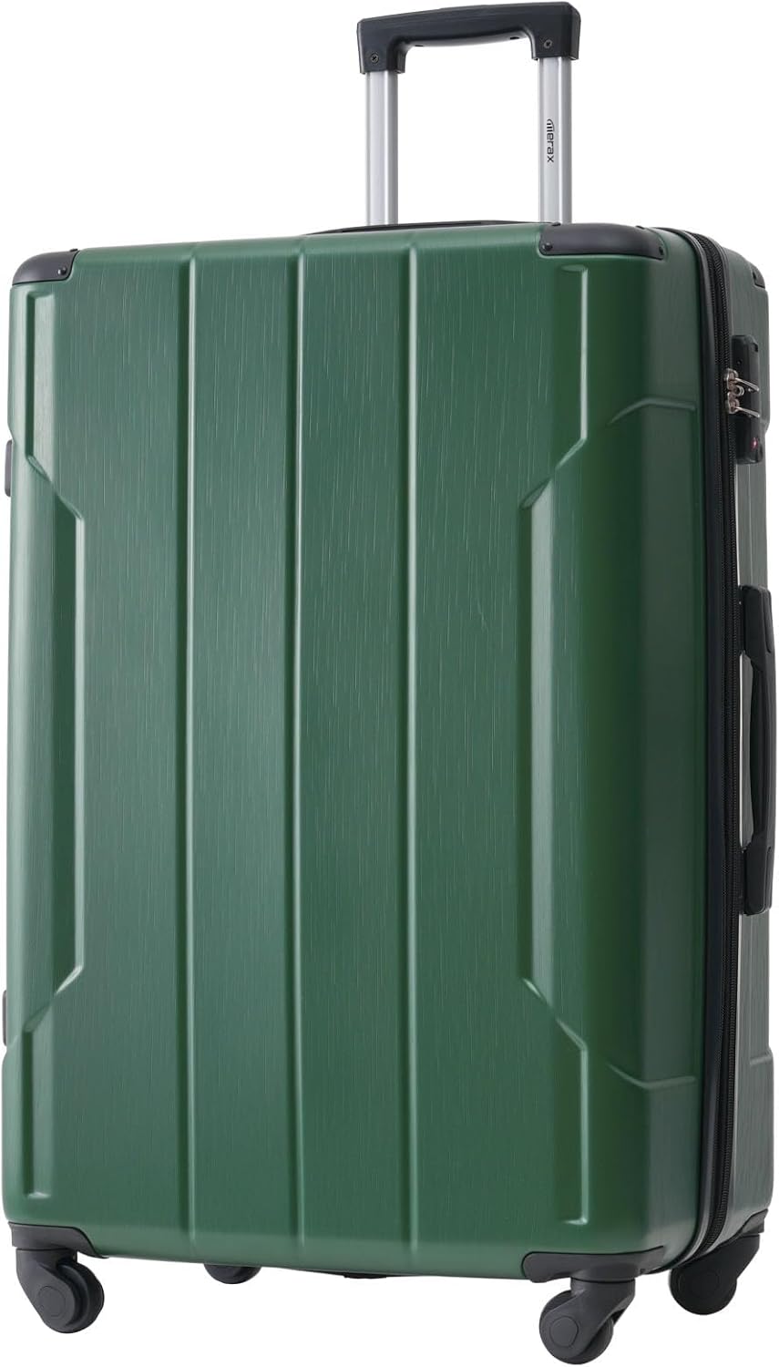 Merax Luggage Set 3 Piece Expandable Lightweight Spinner Suitcase with Corner Guards (Green1)