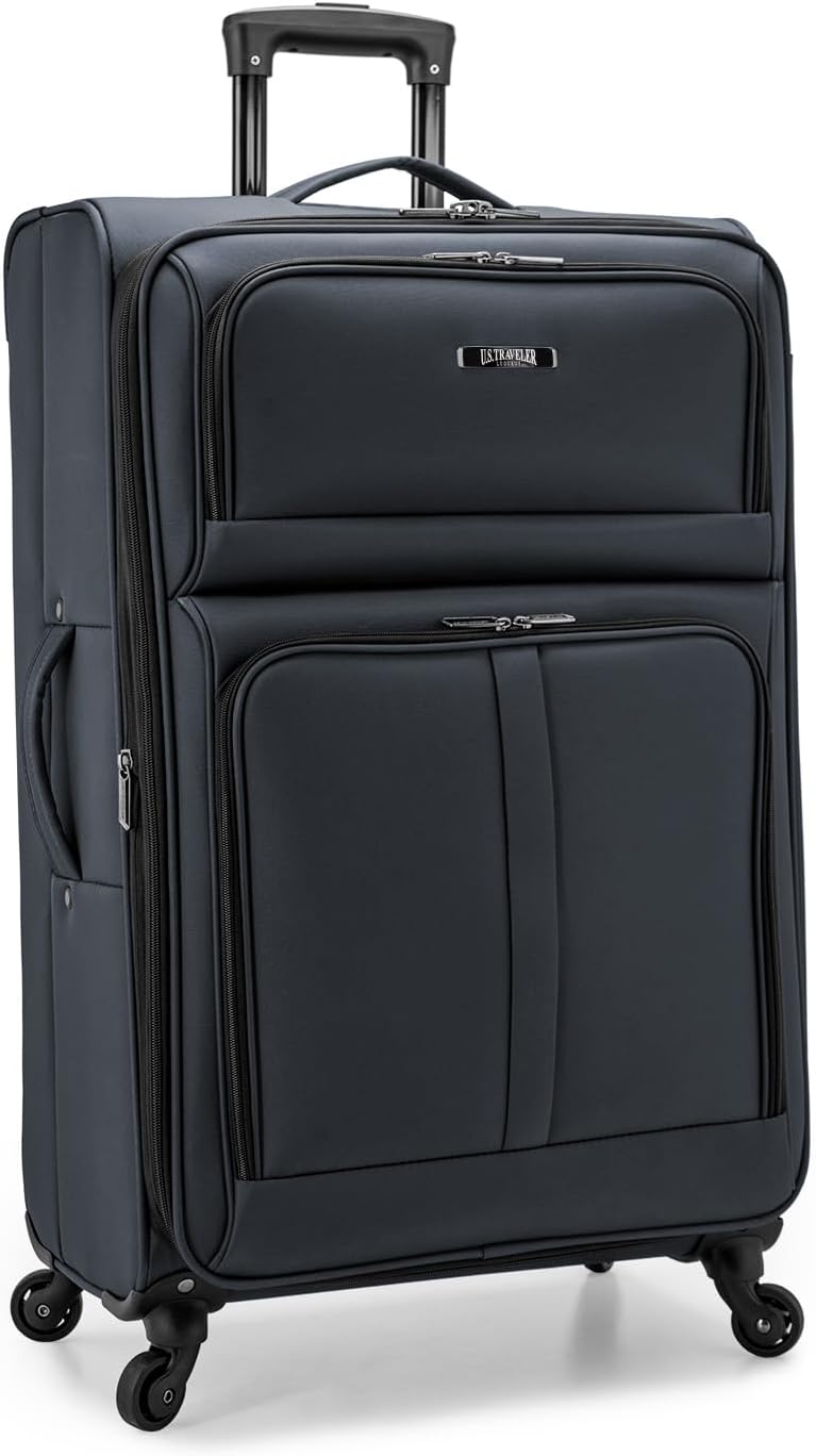 U.S. Traveler Anzio Softside Expandable Spinner Luggage, Dark Grey, 3-PIece Set (22/26/30)