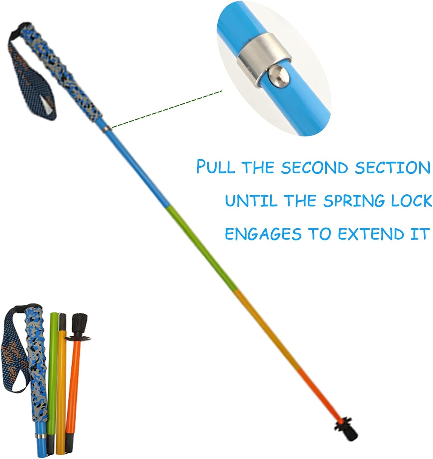 Carbon Fiber Trekking Poles 2-Pack - Ultra Lightweight 10oz, Collapsible 3-Piece Folding Design with Anti-Shock, Moisture-Wicking Cork Grips for Hiking, Mountaineering