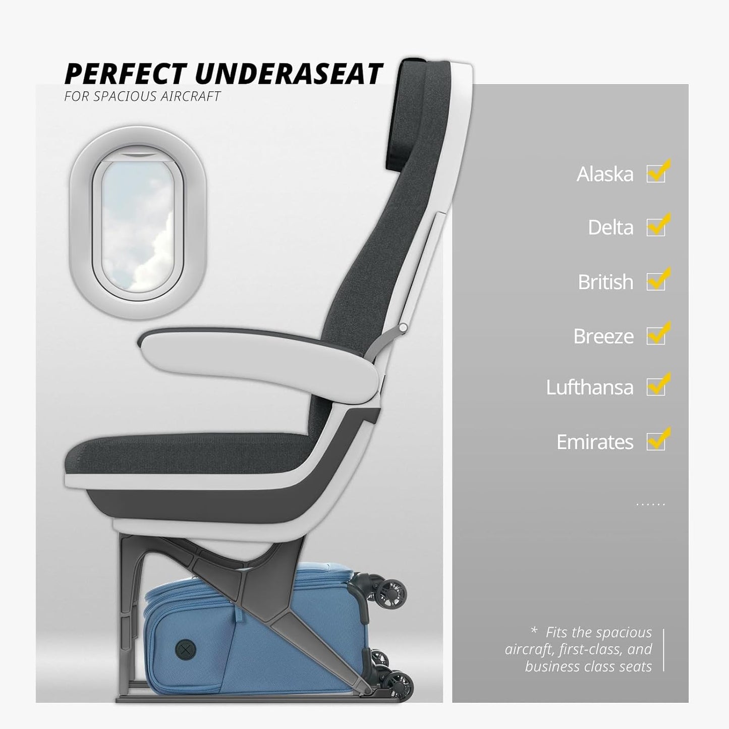 Verage Under Seat Luggage with Wheels, Softside Small Suitcase Spinner Carry On Luggage Bags for Airlines Airplanes Short Trip Men Women (Coast Blue, 14.5-Inch Plus Underseat)