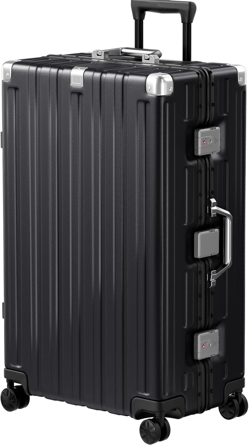 Krute Luggage 28 Inch Checked Suitcase with Spinner Wheels Zipperless Aluminum Frame Luggages TSA Lock No Zipper Hardshell Lightweight PC+ABS Large Suitcases
