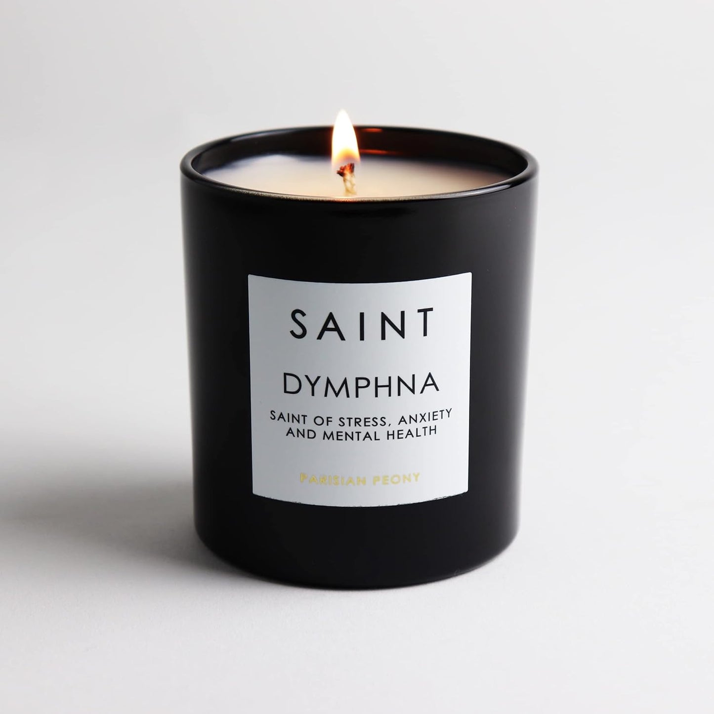 SAINT Dymphna Scented Candle with Prayer and Prayer Coin, Saint of Stress, Anxiety, and Mental Health, Soy Coconut Aromatherapy Candle with 50 Hour Burn Time