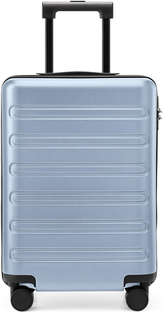 NINETYGO Medium Checked Luggage 24 Inch, Checking In Luggage with Smooth Spinner Wheels, Expandable, Hard Shell PC+ABS Suitcase, Lightweight Travel Luggage, TSA Approved (Blue, Andes)