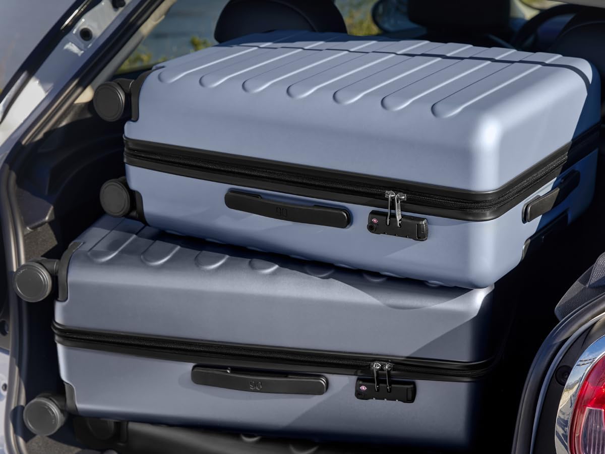 NINETYGO Large Checked Luggage 28 Inch, Checking In Luggage with Smooth Spinner Wheels, Lightweight, Hard Shell PC Suitcase, Lightweight Travel Luggage, TSA Approved (Shadow, Rhine Basic)