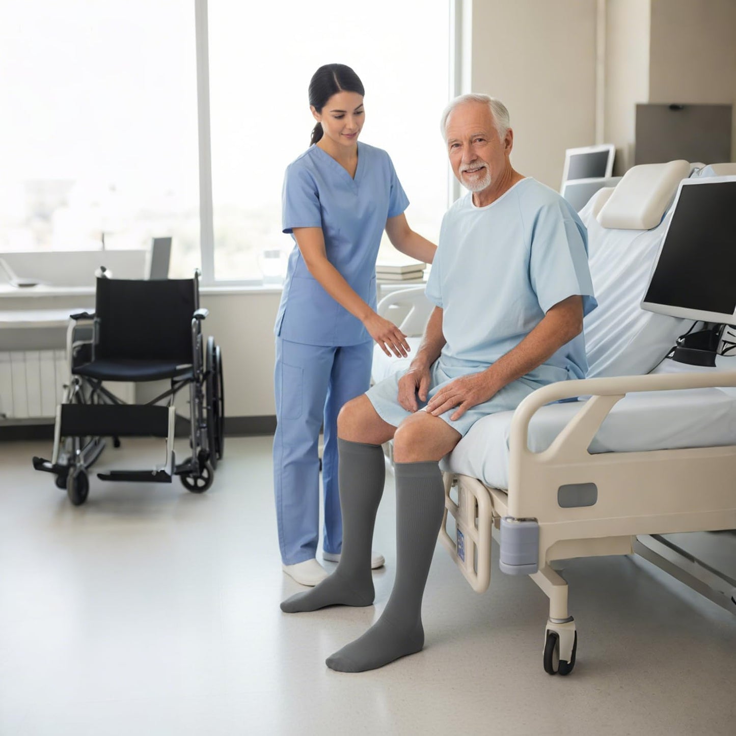 Graduated Compression Socks for Women&Men 20-30mmhg Knee High Socks Travel Hiking Running Stocking