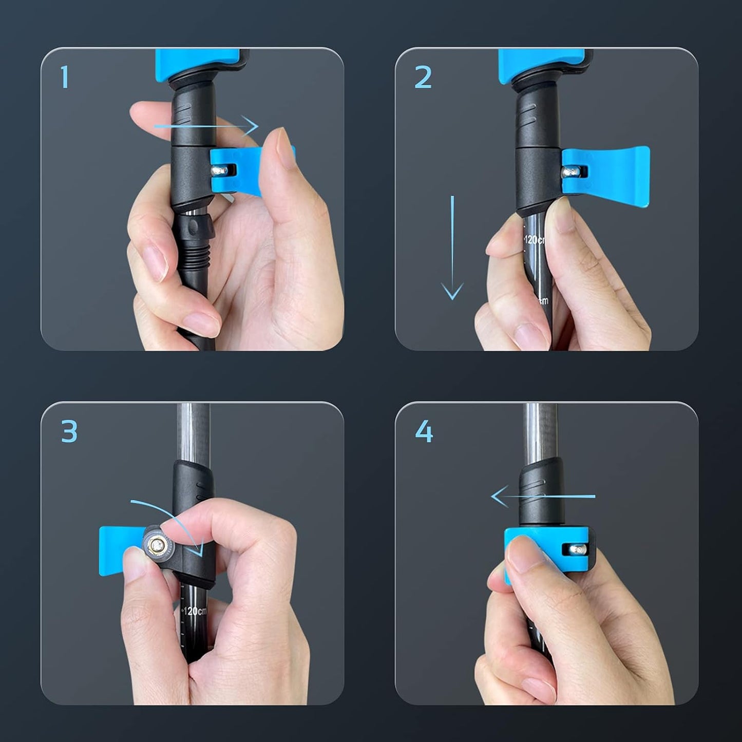 TheFitLife Carbon Fiber Trekking Poles – Collapsible and Telescopic Walking Sticks with Natural Cork Handle and Extended EVA Grips, Ultralight Nordic Hiking Poles for Backpacking Camping