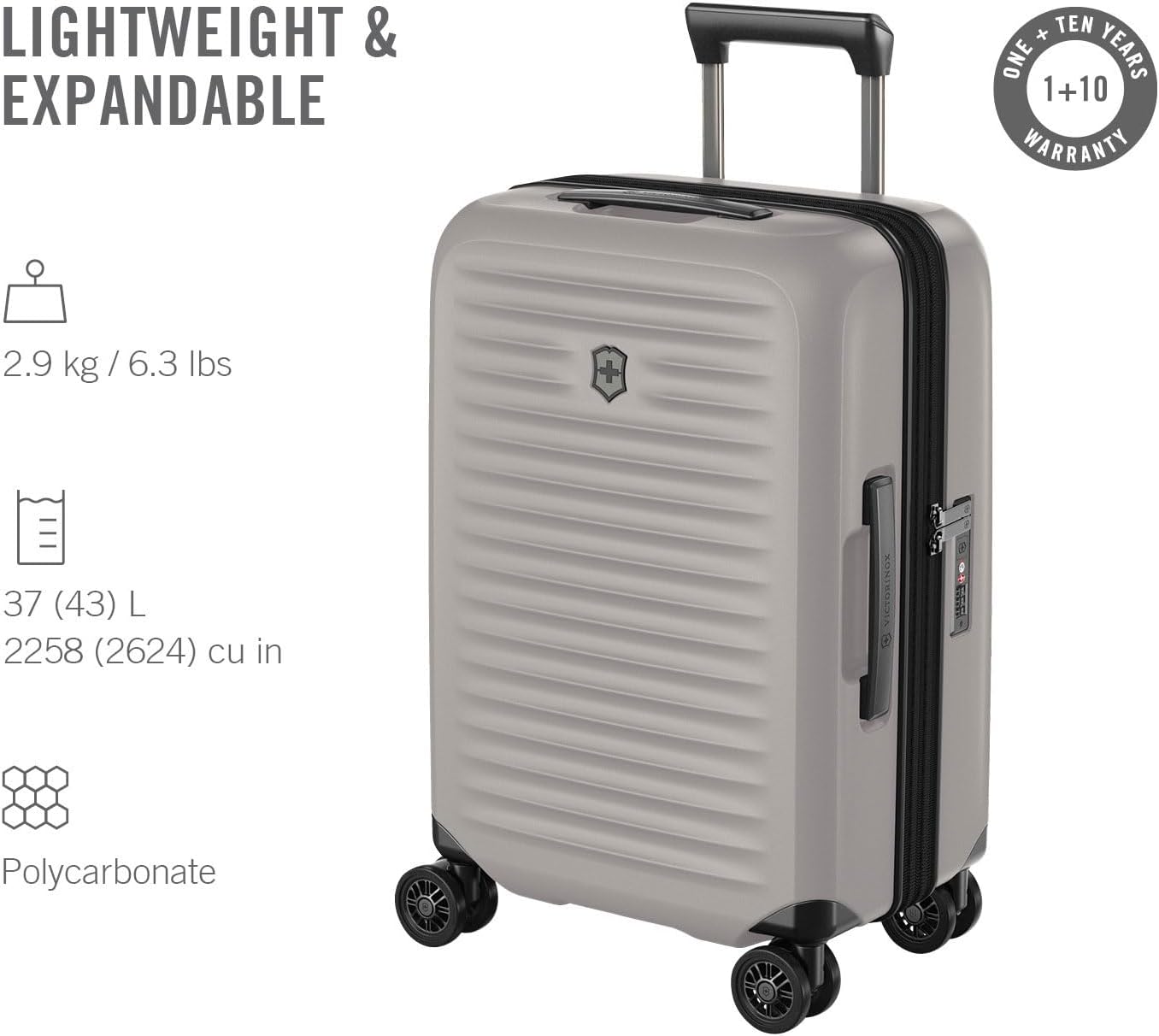 Victorinox Airox Advanced Hardside Frequent Flyer Carry-On - Stone White