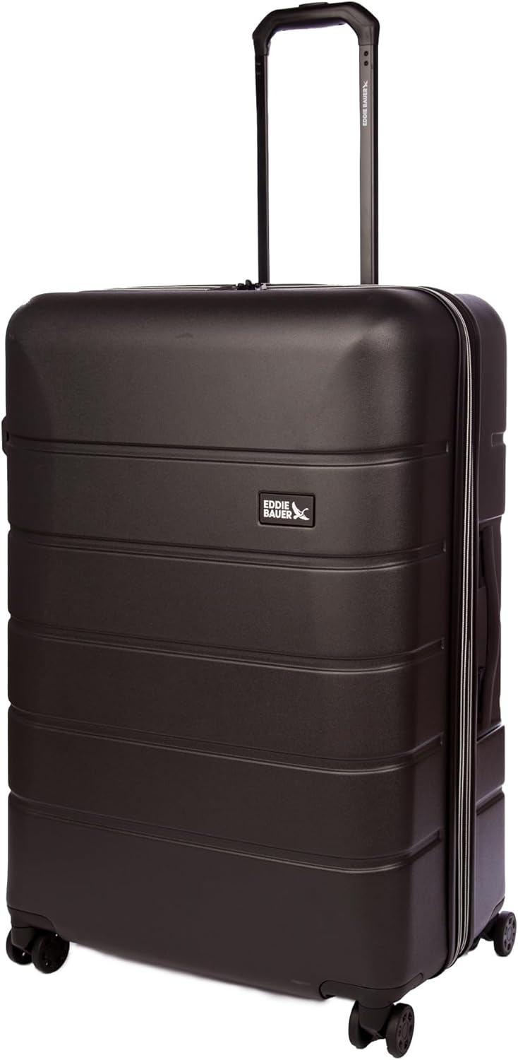 Eddie Bauer Glacier Carry-On 22" Luggage | Hardside | Spinner Wheels | Expandable | Lightweight | Travel Essentials - Carbon Grey