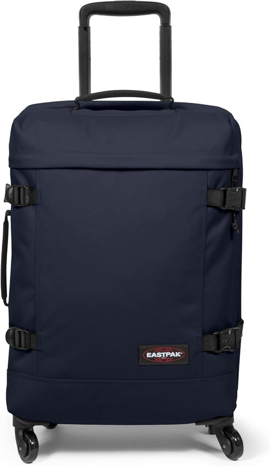 EASTPAK Trans4 S – 44L Large Wheeled Luggage with Dual Compartments, TSA Lock, 360° Spinner Wheels, and Diamond-Embossed Handle, Ultra Marine