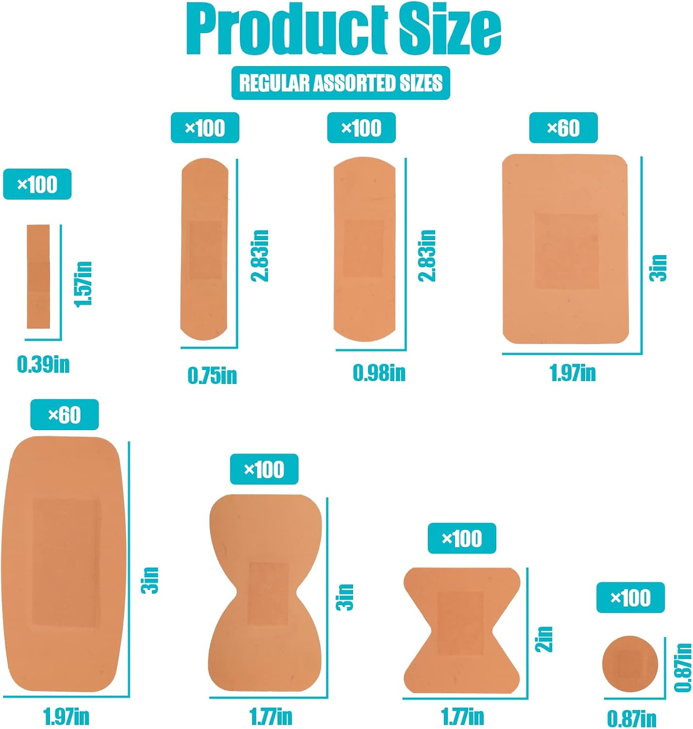 Lounsweer 720 Pcs Assorted Bandages Variety Pack Bulk First Aid Kit Refill Supplies Flexible Fabric Adhesive Breathable Fingertip Knuckle Spot Bandages Waterproof for Arms Knees Wound Care Scrapes