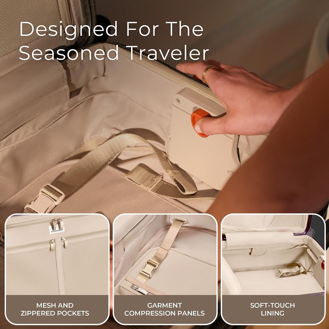 Briggs & Riley 27" Medium Expandable Spinner - Checked Luggage for Travel, Suitcases with Wheels, Hardside Rolling Bag for Men & Women, Self-Repairing Zipper - Sympatico Collection, Plum