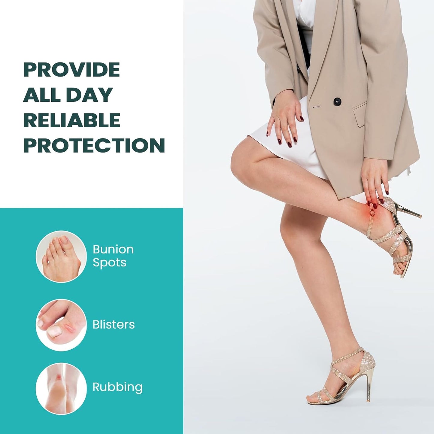 Blister Bandages Blister Pads - 28 ct Blister Cushions - Water Resistant Hydrocolloid Bandage for Foot, Toe, Heel - Gel Blister Bandages for Prevention & Recovery, Toe Pack