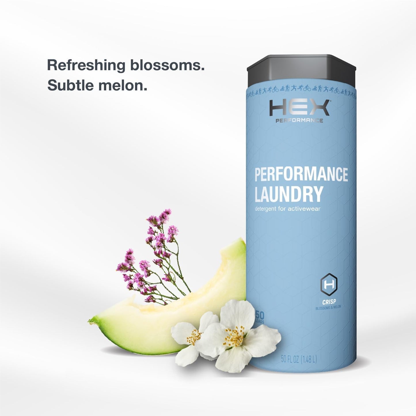 HEX Performance Laundry Detergent, Crisp, 100 Loads (Pack of 2) - Designed for Activewear, Eco-Friendly, Concentrated Formula