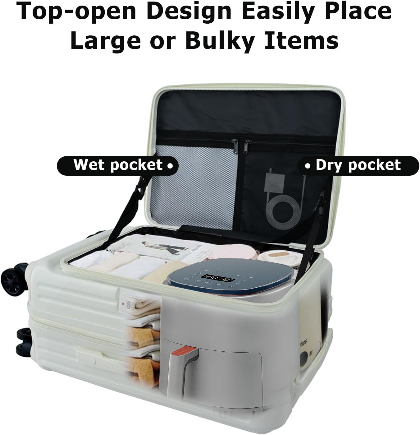 20 inch Carry on Luggage 22x14x9 Airline Approved, Carry on Suitcases with Wheels, Expandable Suitcase with Spinner wheels, Hard Shell Top-open Design Luggage with YKK zipper, Lightweight and Durable.