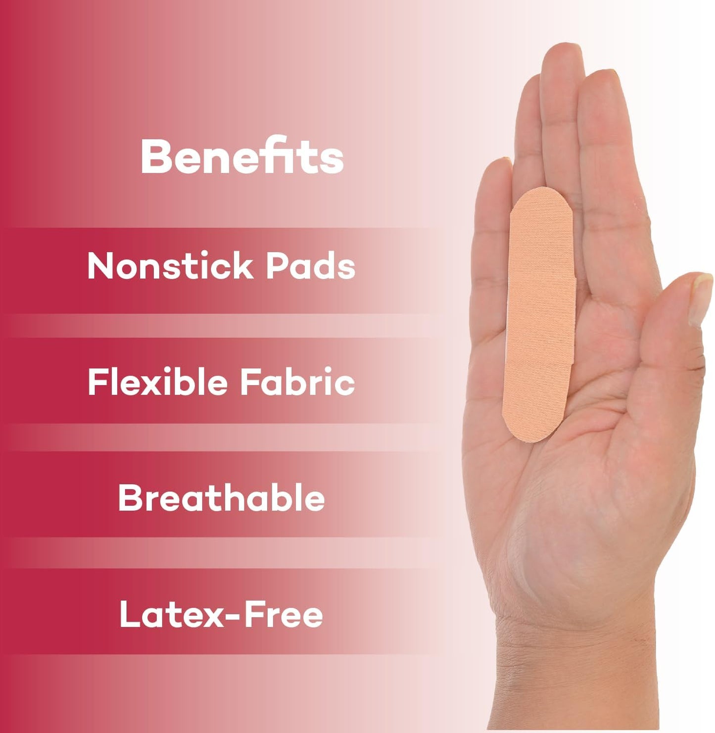 Dealmed Sterile Flexible Fabric Adhesive Bandages – 1x3 Inch – 100/Box - 4 Boxes - Breathable First Aid Strip Pack - Soft Stretch Wound Patch for Medical, Emergency Kits & Clinic