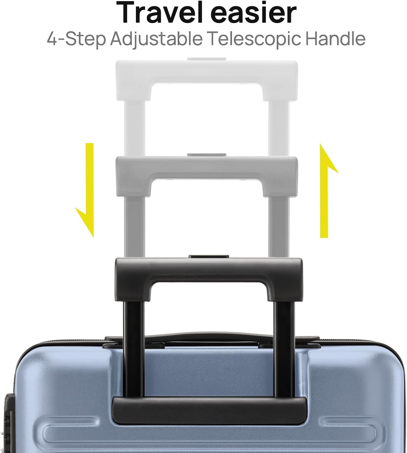 NINETYGO Medium Checked Luggage 24 Inch, Checking In Luggage with Smooth Spinner Wheels, Expandable, Hard Shell PC+ABS Suitcase, Lightweight Travel Luggage, TSA Approved (Blue, Andes)