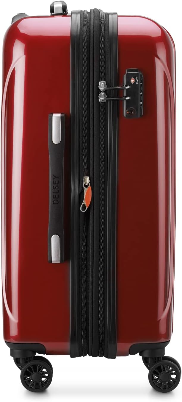 DELSEY PARIS Helium Aero Hardside Expandable Luggage with Spinner Wheels, Brick Red, Carry-On 21 Inch