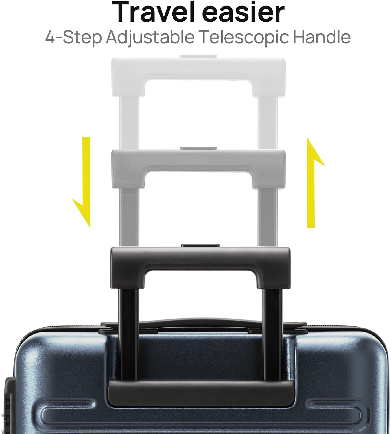 NINETYGO Medium Checked Luggage 24 Inch, Checking In Luggage with Smooth Spinner Wheels, Expandable, Hard Shell PC+ABS Suitcase, Lightweight Travel Luggage, TSA Approved (Grey, Andes)