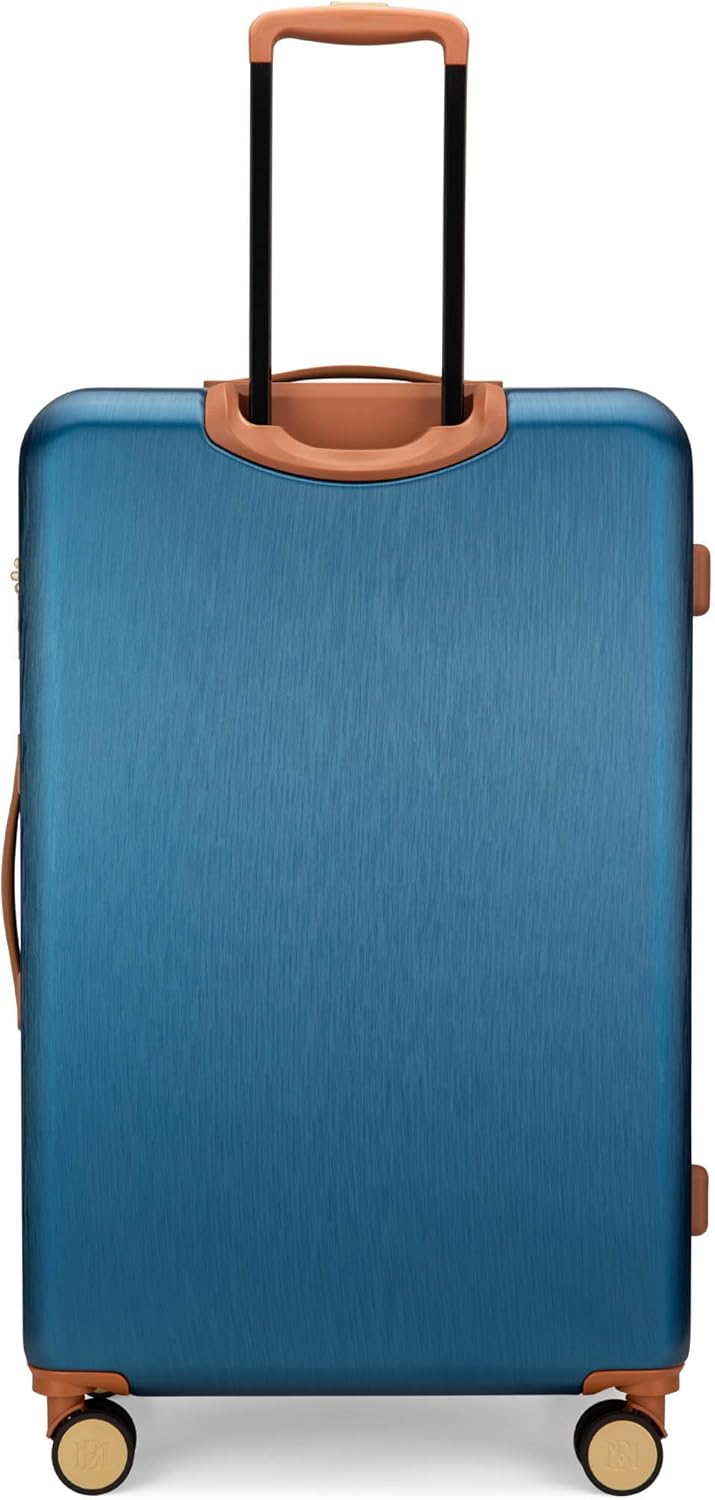 Badgley Mischka Grace 3 Piece Polycarbonate-ABS Expandable Retro Luggage Set (Navy)