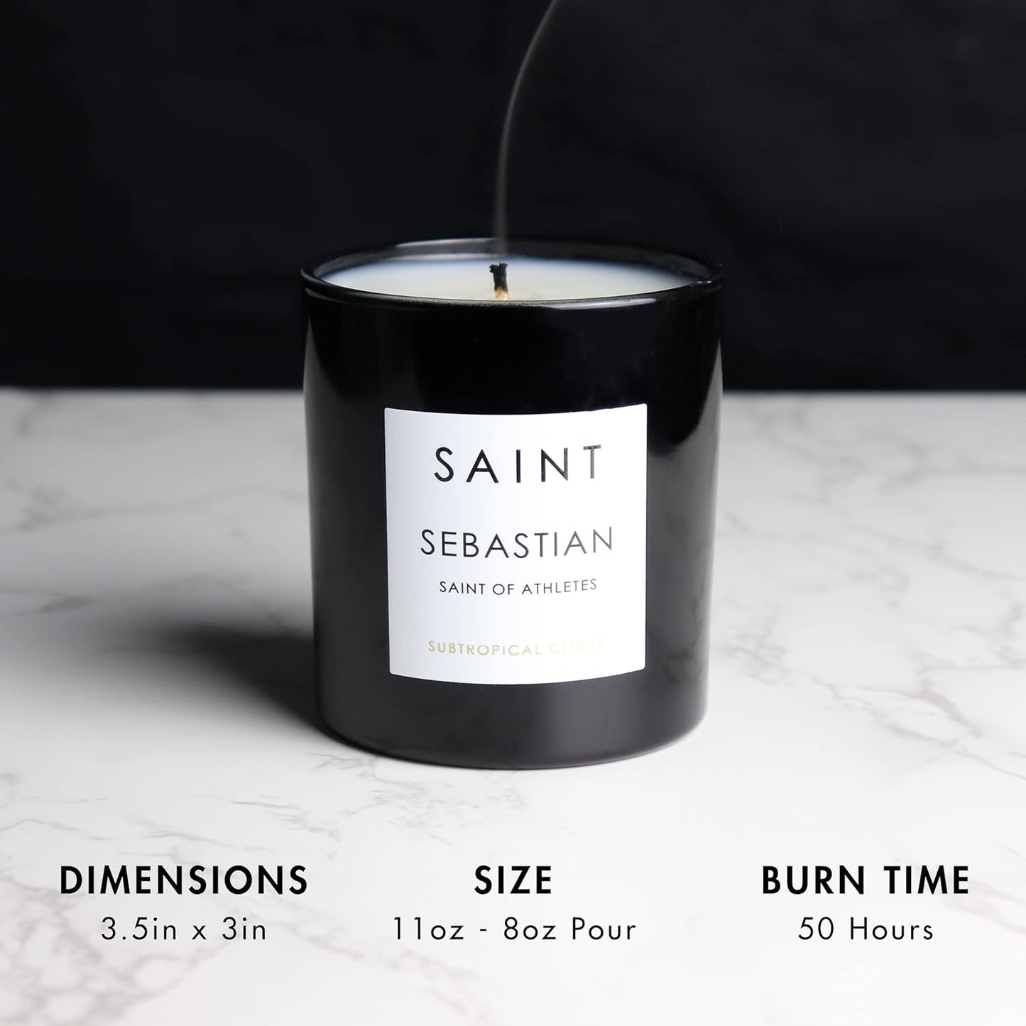 SAINT Sebastian Scented Candle with Prayer and Prayer Coin, Saint of Athletes, Soy Coconut Aromatherapy Candle with 50 Hour Burn Time