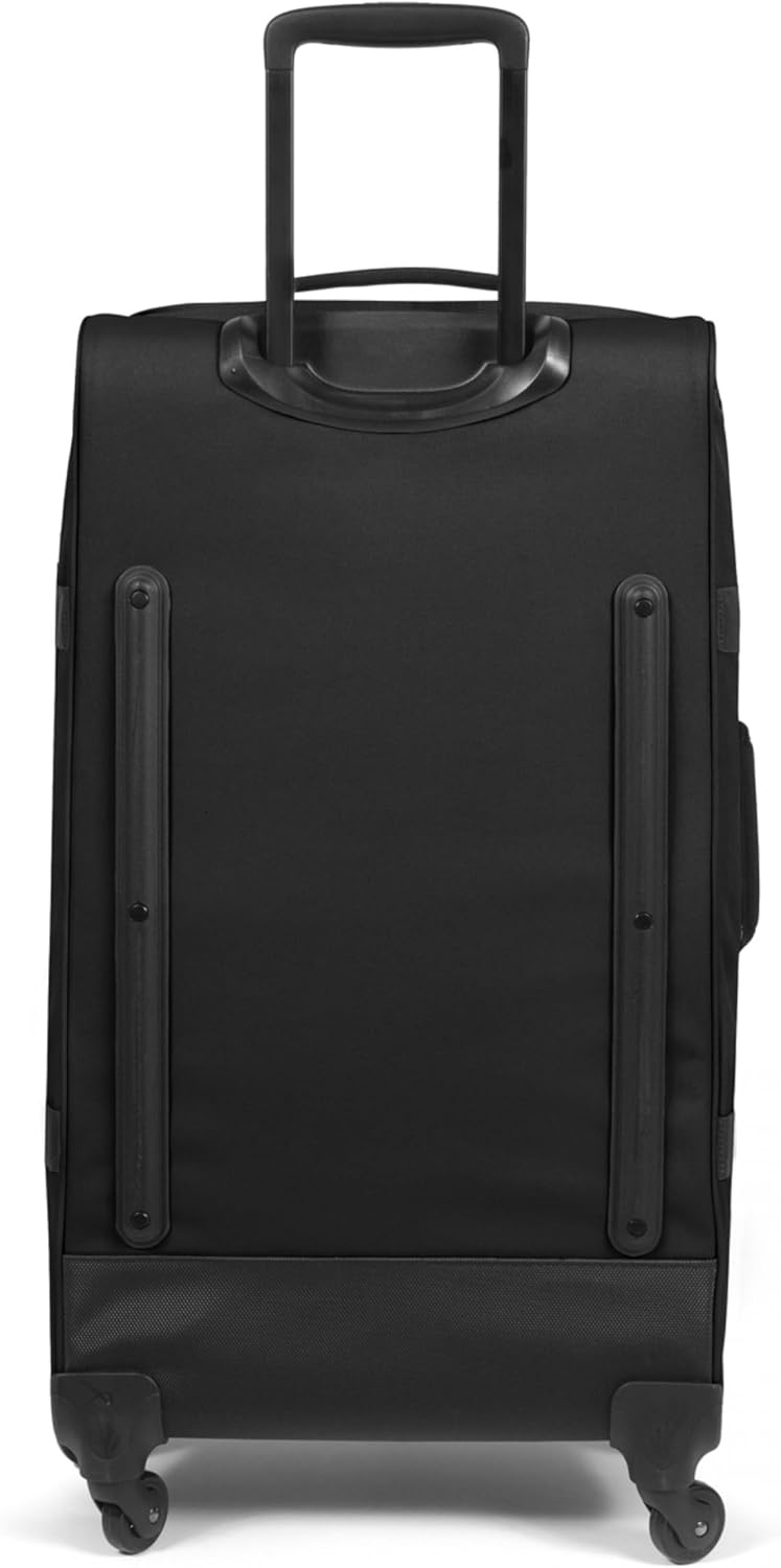 EASTPAK Trans4 L – 80L Large Wheeled Luggage with Dual Compartments, TSA Lock, 360° Spinner Wheels, and Diamond-Embossed Handle, Black