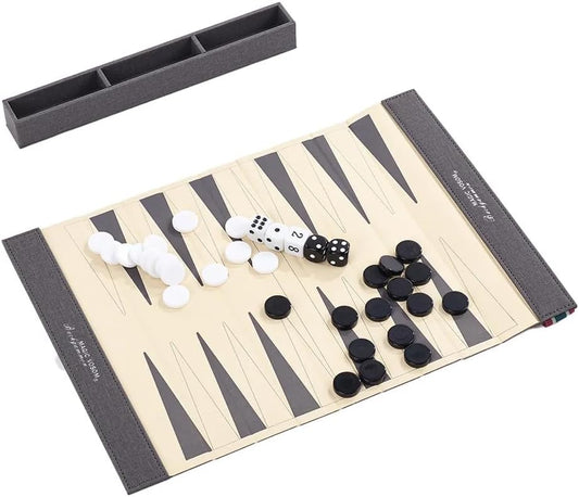 Backgammon Set for Adults, Backgammon Travel Set, Wrinkle-Resistant Foldable Chess and Checkers, Fun Outdoor Games for Family and Friends, Ideal Travel Game Set
