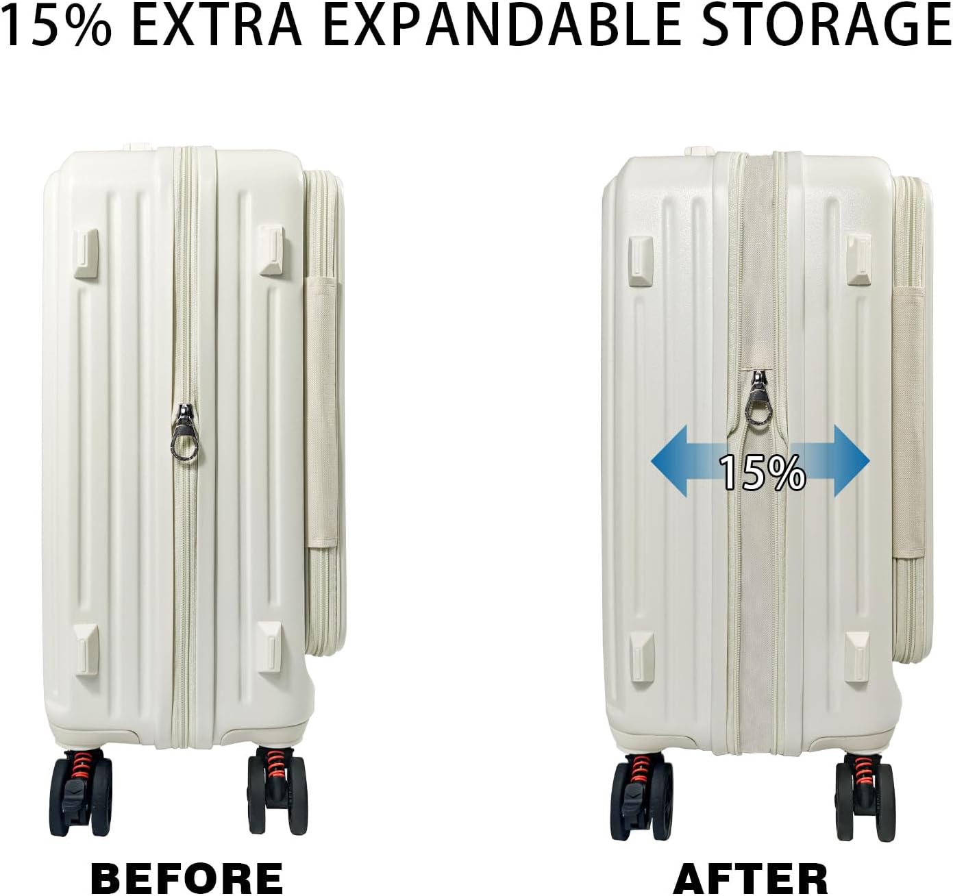 20 inch Carry on Luggage 22x14x9 Airline Approved, Carry on Suitcases with Wheels, Expandable Suitcase with Spinner wheels, Hard Shell Top-open Design Luggage with YKK zipper, Lightweight and Durable.