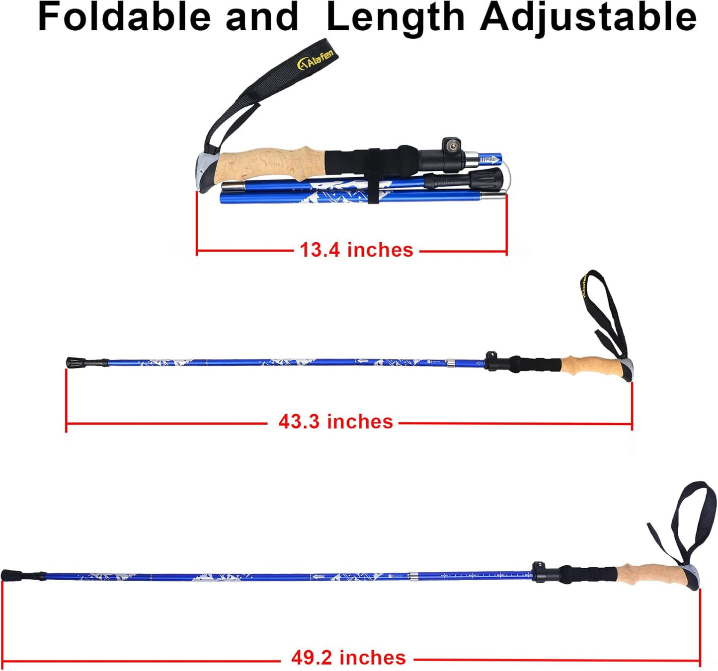 Lightweight Collapsible Trekking Pole - 7075 Aluminum Adjustable Walking Stick for Hiking & Travel, Foldable Quick-Lock Design, Single Pole for Adults & Seniors