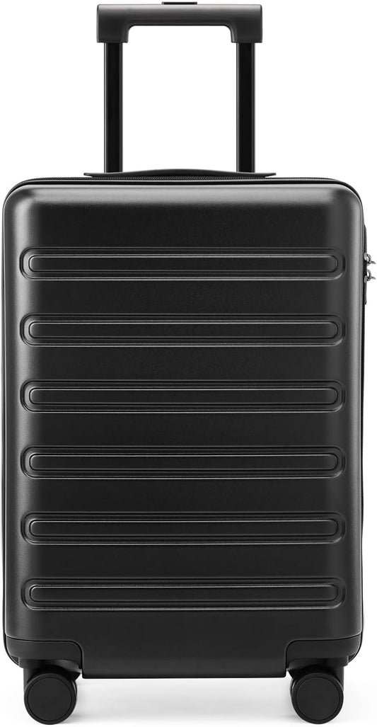 NINETYGO Medium Checked Luggage 24 Inch, Checking In Luggage with Smooth Spinner Wheels, Expandable, Hard Shell PC+ABS Suitcase, Lightweight Travel Luggage, TSA Approved (Black, Andes)