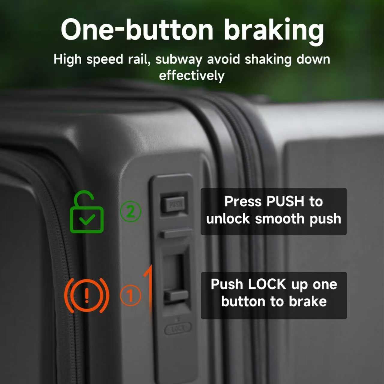 ROAMING Expandable 20 Inch Carry On Luggage With Mute Brake Wheels Airline Approved Hard Shell Suitcases with Front Pocket Top Opening Luggage with TSA Lock for Short Business Travel, Palm Grey