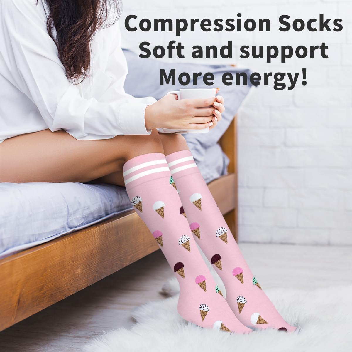 Copper Compression Socks for Women and Men(6 Pairs)-Best Support for Running, Athletic, Nursing, Travel