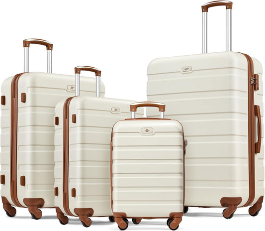 Suitour Luggage 4 Piece Sets,Hardshell Lightweight Suitcase with Spinner Wheels TSA Lock (16"/20"/24"/28")