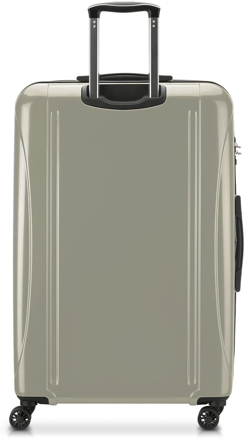 DELSEY PARIS Helium Aero Hardside Expandable Luggage with Spinner Wheels, Latte, Checked-Large 28 Inch