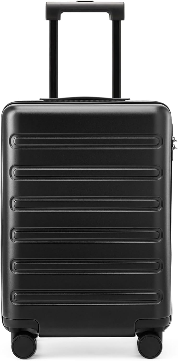 NINETYGO Carry On Luggage 22x14x9 Airline Approved, 20 Inch Luggage with Smooth Double Spinner Wheels, Hard Shell PC+ABS Suitcase Carry-On, Lightweight Travel Luggage, TSA Approved (Black, Andes)