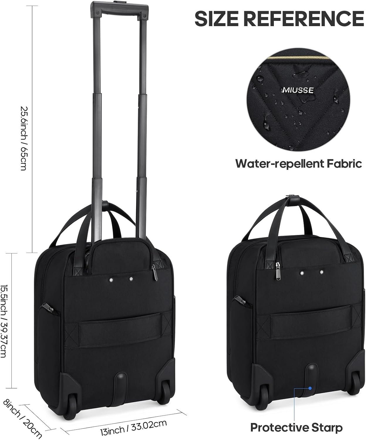 Carry-on Underseat 16-inch Luggage with Wheels, Softside Rolling Carry-on, Lightweight Travel Suitcase for Men Women, Personal Item Rolling Travel Bag