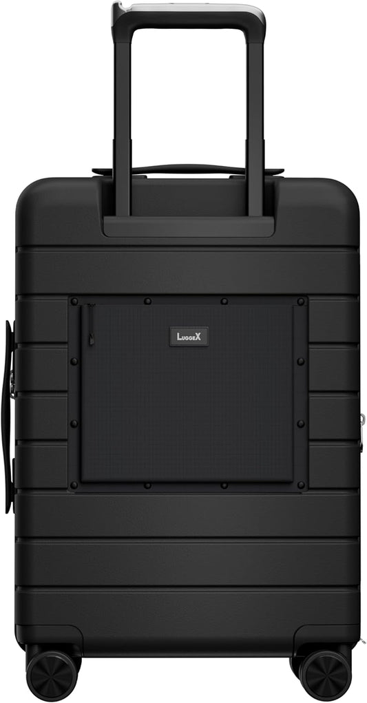 LUGGEX Carry On Luggage HUP3, 20 inch Expandable Hard Shell Suitcases with Spinner Wheels, Accelerate Access with DiHook, Handy Pouch (Reef Black)
