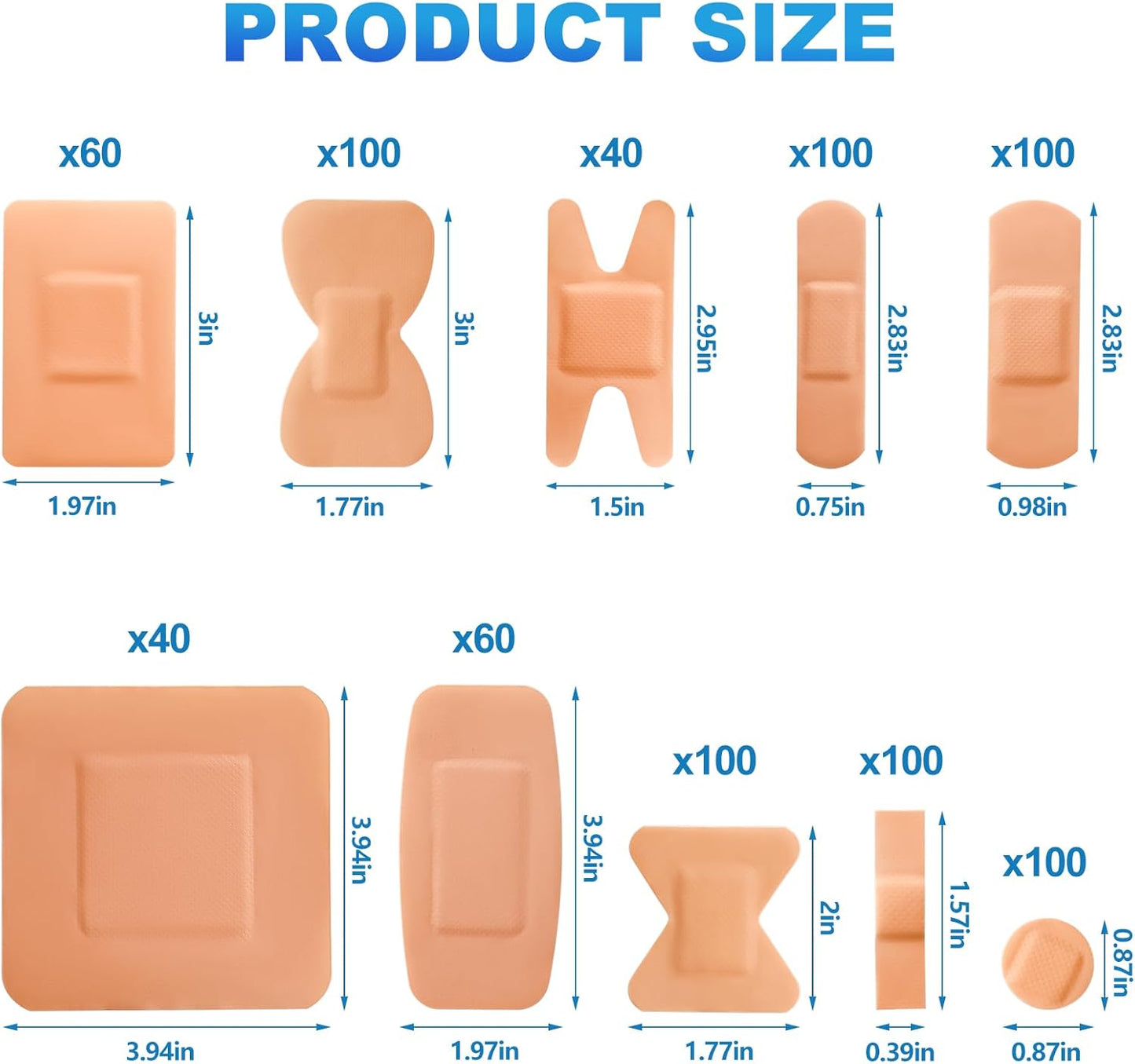 Bandages Variety Pack - 800 Pcs Assorted Bandages Bulk, Large Adhesive Fingertip Bandage, Waterproof Bandage Breathable for First Aid and Protect Wounds (10 Styles)