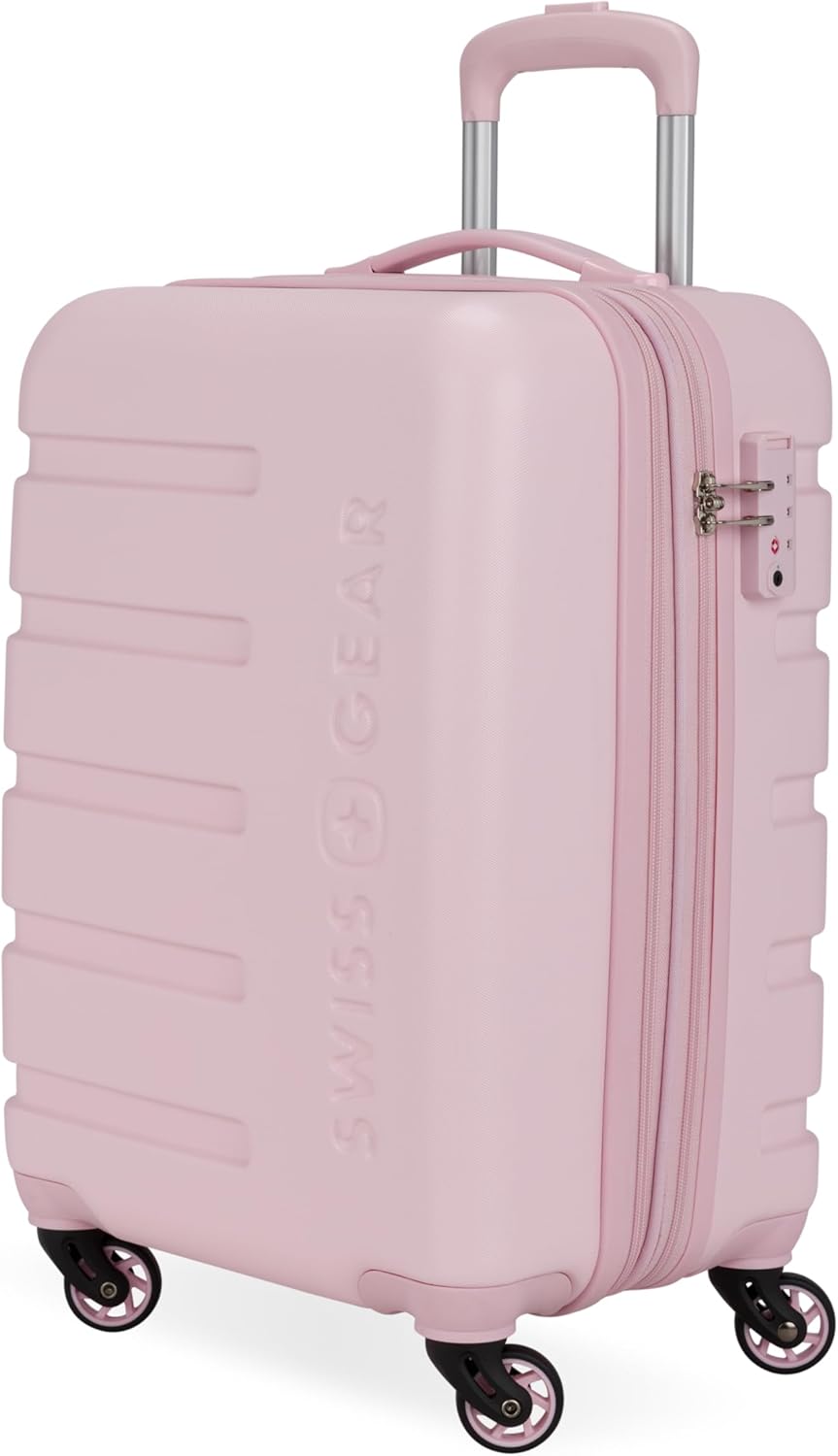 SwissGear 7366 Hardside Expandable Luggage with Spinner Wheels, Pink, Carry-On 19-Inch