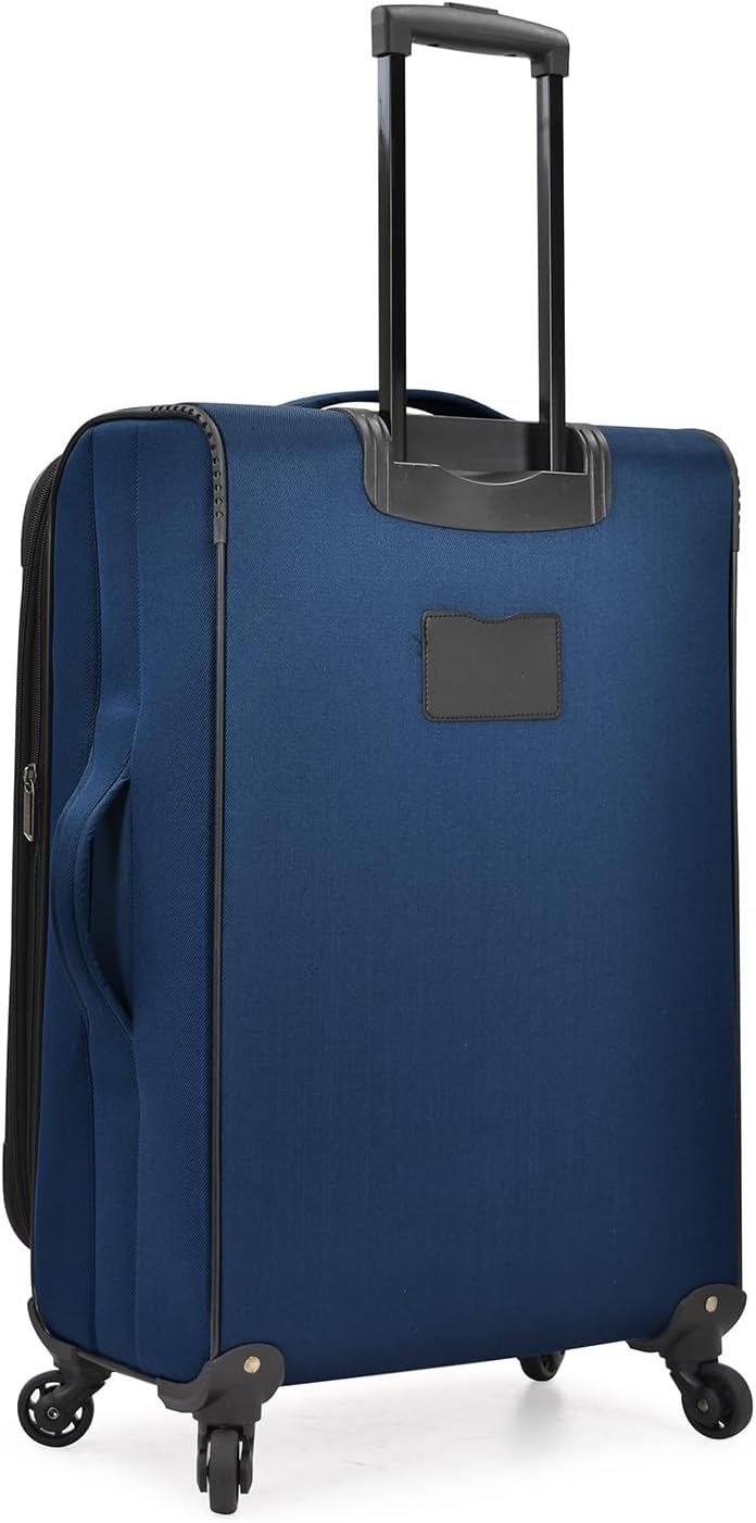 U.S. Traveler Aviron Bay Expandable Softside Luggage with Spinner Wheels, Navy, 3-Piece Set