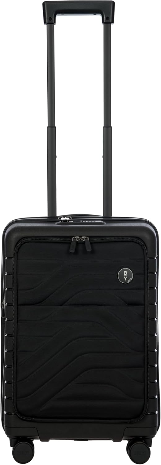 Bric's B|Y Ulisse Spinner Carry-On Suitcase, Lightweight Expandable Hard Shell Luggage with TSA Lock and Smooth 360° Wheels 21 Inch – Nero