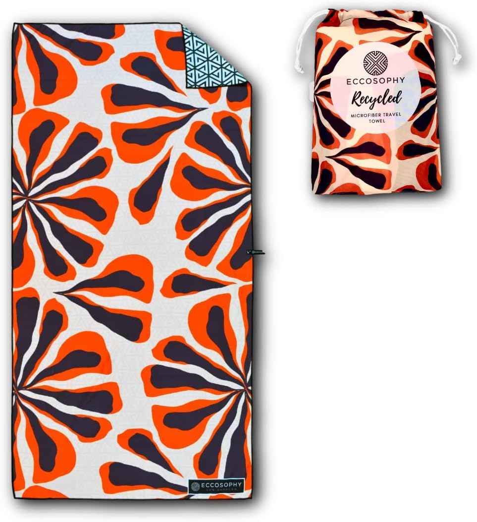 ECCOSOPHY Microfiber Beach Towel - Sand Free Towels are Quick Dry, Light Weight, Super Absorbent - Perfect Pool, Travel, Cruise, Camping Essentials - Oversized Extra Large for Adults 71x35 in