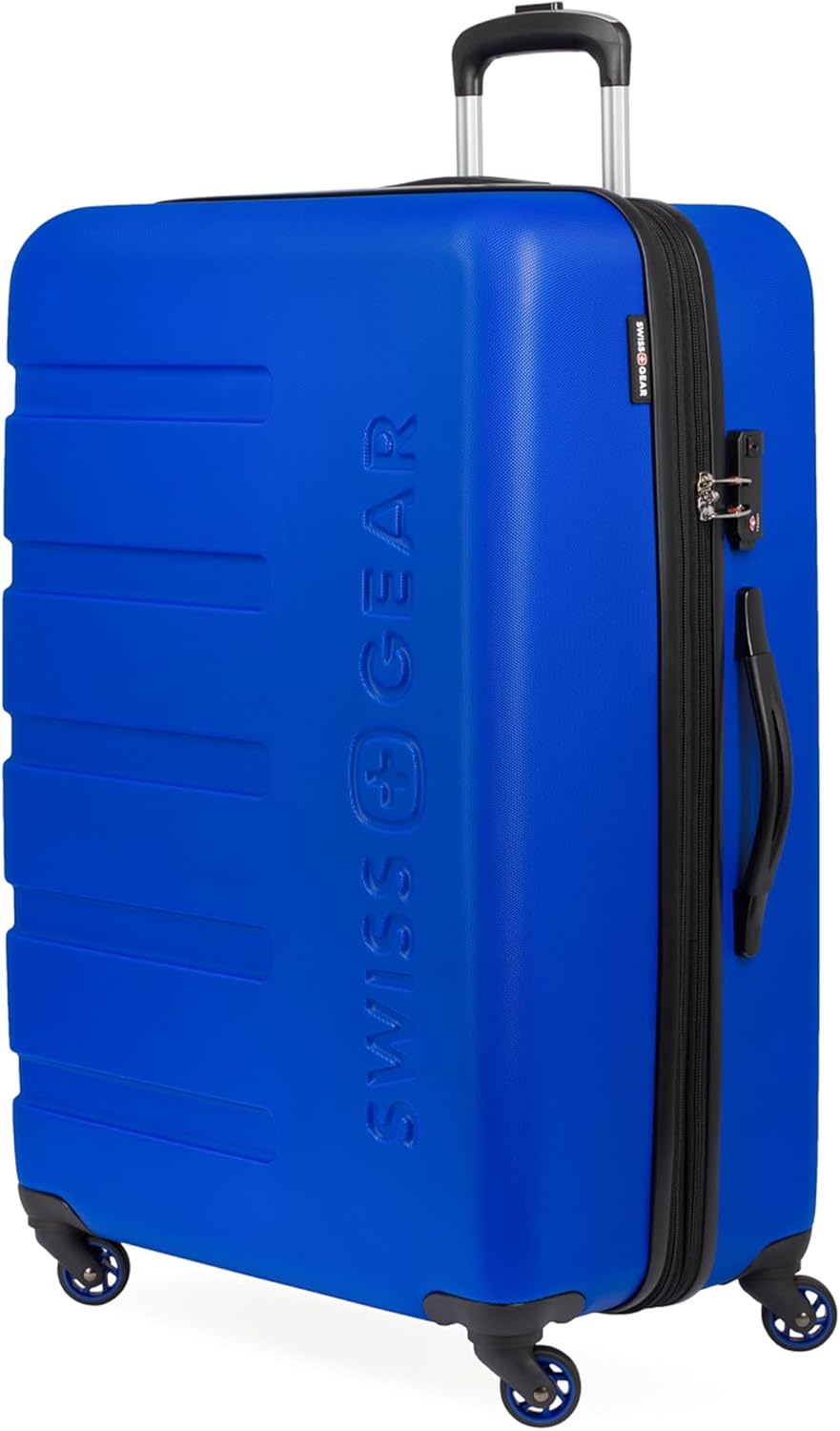 SwissGear 7366 Signature Hardside Expandable Luggage with Spinner Wheels, TSA Lock, Cobalt, Checked-Large 27-Inch