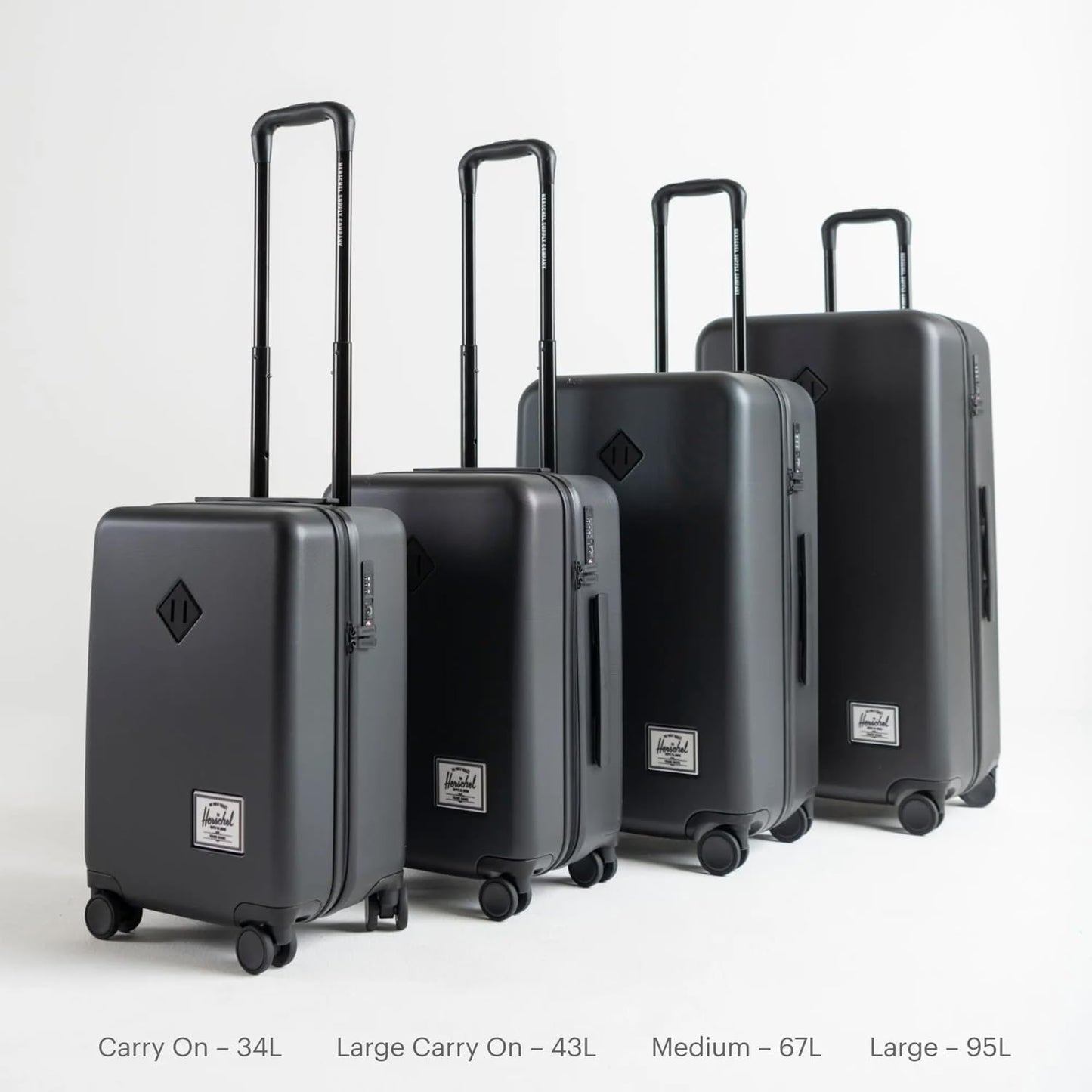 Herschel Supply Co. Heritage Hardshell Luggage, Black Gradient, Medium-27 inch