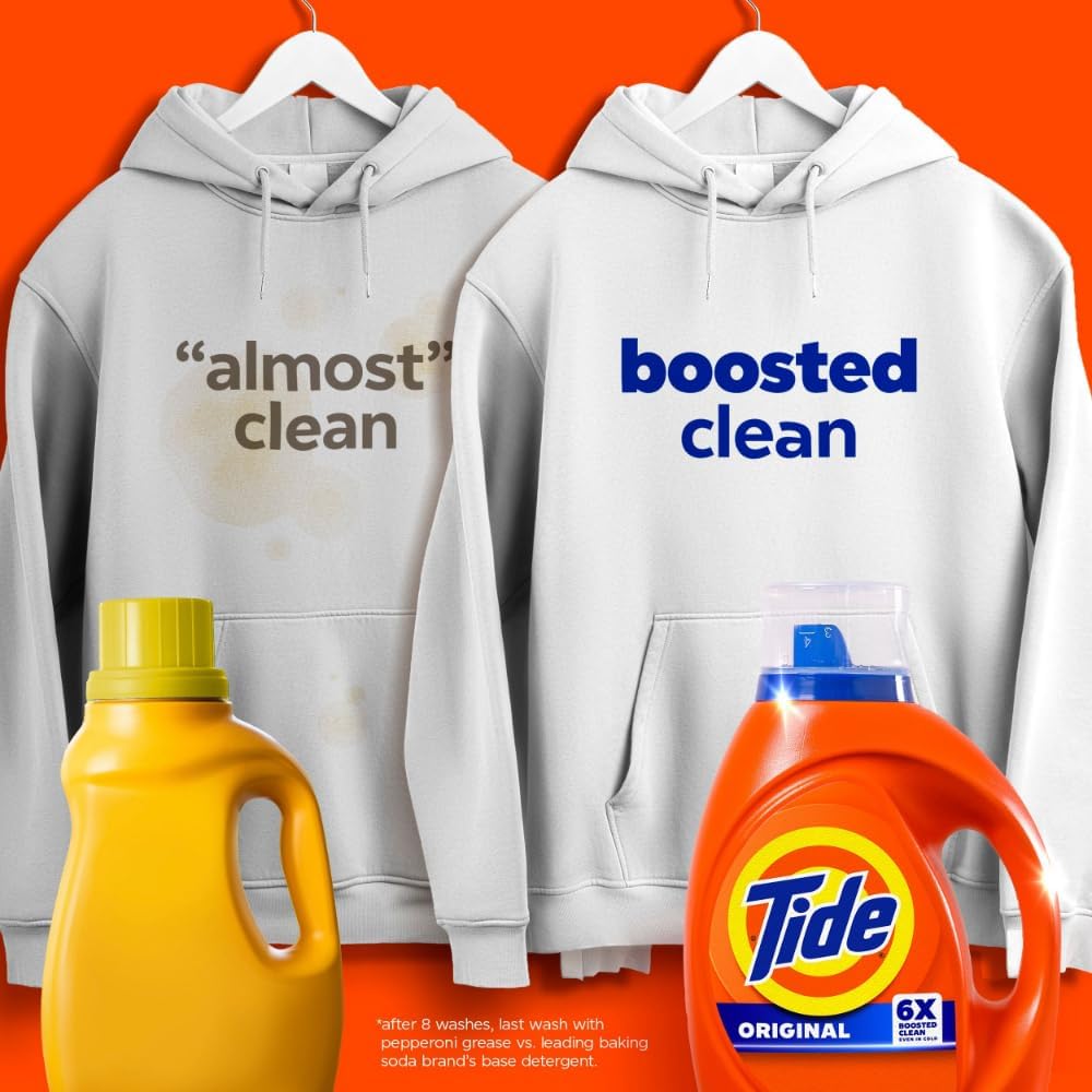 Tide Liquid Laundry Detergent, Original Scent, 80 fl oz, 64 Loads, Boosted Clean Even in Cold Water with Concentrated Washing Soap